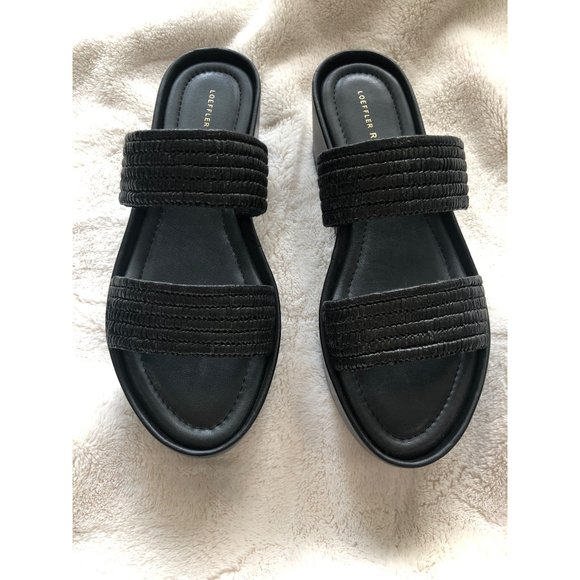 Loeffler Randall Black Luna Raffia Platform Sandal - Picture 10 of 11